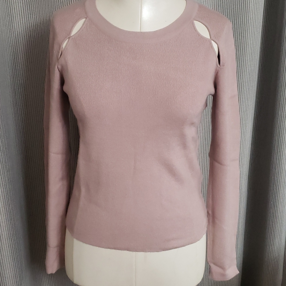AND NOW THIS Cut Out Sphinx Ribbed Sweater - Picture 2 of 5